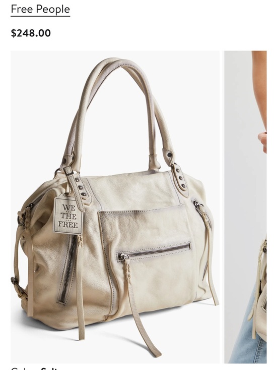Free People Handbags - Free People Cream Leather Shoulder Bag with Tassel Zips